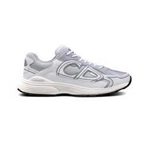 DIOR B30 SNEAKERS GRAY MESH AND WHITE TECHNICAL FABRIC – CD85