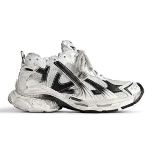 BALENCIAGA RUNNER GRADIENT SNEAKER IN WHITE AND BLACK POLYURETHANE AND POLYESTER – BB265