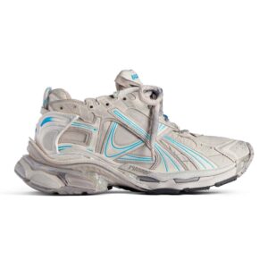 BALENCIAGA RUNNER SNEAKER IN TAUPE/BLUE – BB264