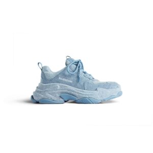 BALENCIAGA WOMEN’S TRIPLE S SNEAKER DENIM IN BLUE – BB255