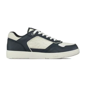 DIOR B27 UPTOWN LOW-TOP SNEAKERS NAVY BLUE AND WHITE GRAINED CALFSKIN WITH WHITE GRAVITY LEATHER – CD222