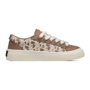 DIOR B33 SPIN SNEAKERS BROWN SMOOTH CALFSKIN AND CREAM OBLIQUE RAISED EMBROIDERY – CD203