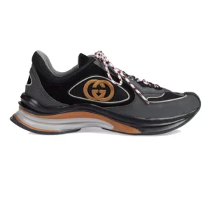GUCCI RUN TRAINER SNEAKERS IN BLACK AND GREY – GC159