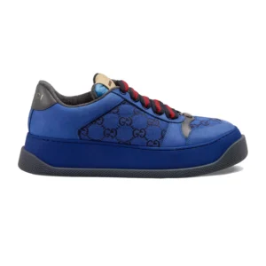 GUCCI SCREENER GG SNEAKERS BLUE AND BLACK GG CANVAS – GC175
