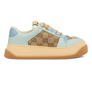 GUCCI SCREENER TRAINER SNEAKERS CAMEL AND EBONY GG CANVAS – GC169