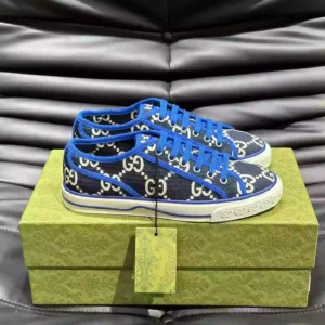 GUCCI TENNIS 1977 SHOES SNEAKERS IN BEIGE/BLUE – GC281