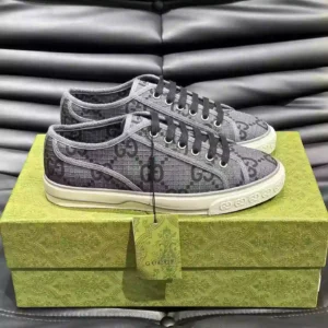 GUCCI TENNIS 1977 SHOES SNEAKERS IN DARK GREY/BLACK – GC280