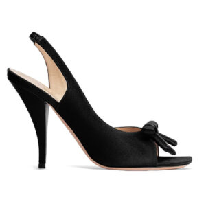 Christian Dior Women's Bow Heeled Slingback Sandal Black