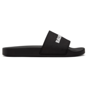 BALENCIAGA RUBBER LOGO POOL SLIDE SANDALS – BBS5