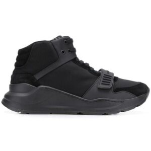 BURBERRY SUEDE AND NEOPRENE HIGH-TOP SNEAKERS – BBR19