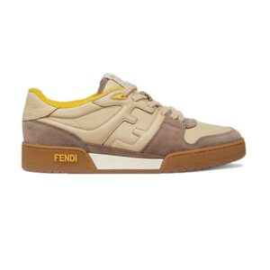 Fendi Match Beige Suede Low-Top Sneakers – FD32