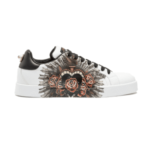 DOLCE & GABBANA PRINTED CALFSKIN PORTOFINO SNEAKERS – DG5