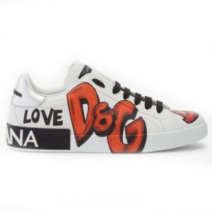 DOLCE & GABBANA CALFSKIN PORTOFINO SNEAKERS WITH PATCHES OF THE DESIGNERS – DG02