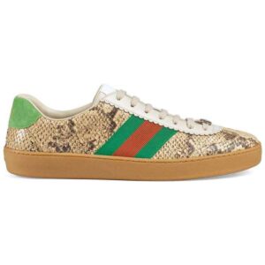 GUCCI MEN’S NATURAL G74 PYTHON TRAINER WITH WEB – GC35