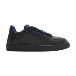 BURBERRY LEATHER STOCK SNEAKERS IN BLACK – BBR092