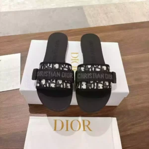 Dior Evolution Slides Dark Blue Dior Printed Technical Fabric – SDD009