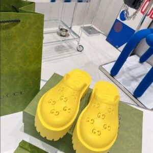 GUCCI WONMEN’S PLATFORM PERFORATED G SANDAL – SDG012