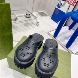 GUCCI WONMEN’S PLATFORM PERFORATED G SANDAL – SDG013