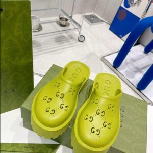 GUCCI WONMEN’S PLATFORM PERFORATED G SANDAL – SDG016