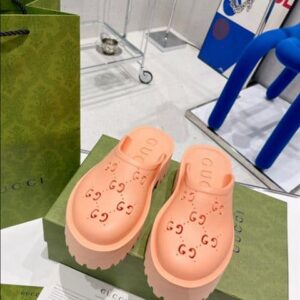 GUCCI WONMEN’S PLATFORM PERFORATED G SANDAL – SDG018