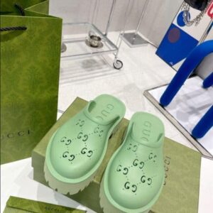 GUCCI WONMEN’S PLATFORM PERFORATED G SANDAL – SDG019
