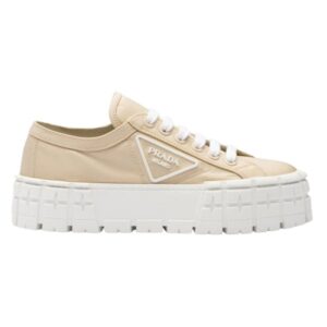 PRADA DOUBLE WHEEL RE-NYLON GABARDINE SNEAKERS BEIGE – PRD087