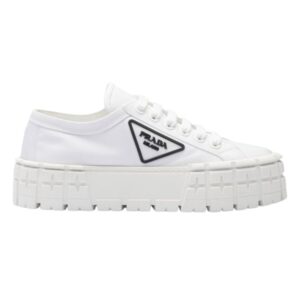 PRADA DOUBLE WHEEL RE-NYLON GABARDINE SNEAKERS WHITE – PRD083