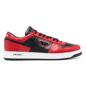 PRADA DOWNTOWN LEATHER SNEAKERS RED – PRD093
