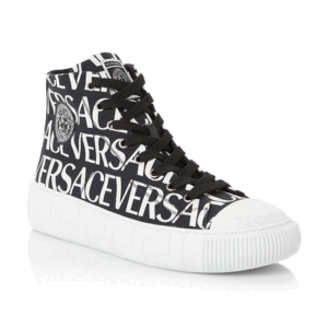 VERSACE LA GRECA LOGO PRINT HIGH TOP SNEAKER – VS66