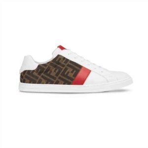 FENDI FF LOGO PRINT LOW-TOP SNEAKERS – FD16
