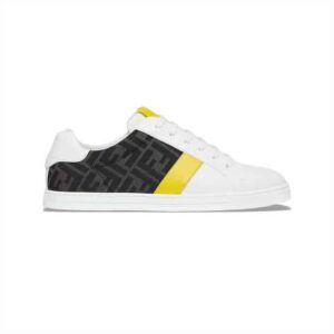FENDI FF LOGO PRINT LOW-TOP SNEAKERS – FD17