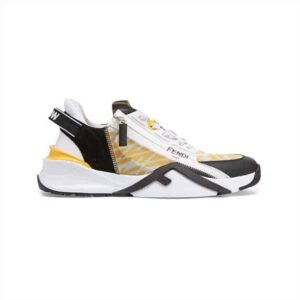 FENDI FLOW YELLOW NYLON LOW TOPS SNEAKERS – FD01