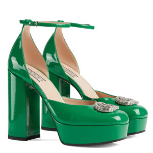 Gucci Women's Platform Pump With Double G 762386 Green