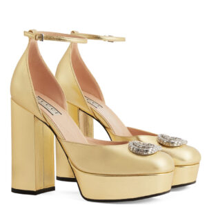 Gucci Women's Platform Pump With Double G 762386 Yellow