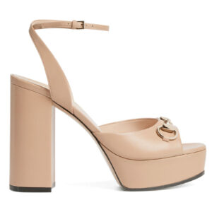 Gucci Women's Horsebit Platform Sandal 795224 Cream