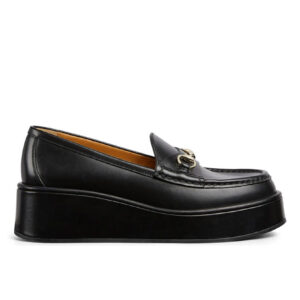 Gucci Women's Horsebit Wedge Loafer 794317 Black
