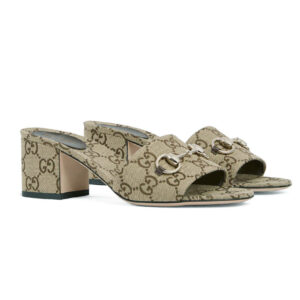 Gucci Women's Slide Sandal With Horsebit 8548829 Apricot