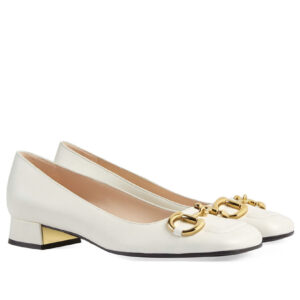 Gucci Women's Ballet Flat With Horsebit White