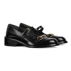 Gucci Women's T-Strap Shoes With Horsebit 847769 Black