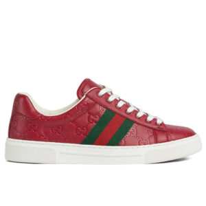 Gucci Unisex Ace Sneaker With Web 757943 Red