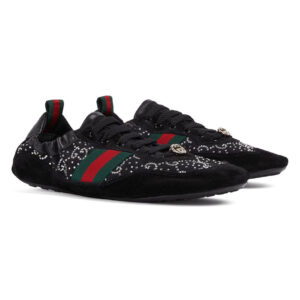 Gucci Women's Shift Collection GG Crystal Sneakers 859221 Black