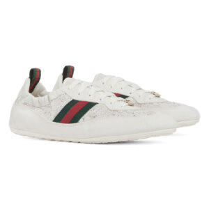 Gucci Women's Shift Collection GG Crystal Sneakers 859221 Cream