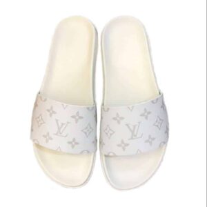 LOUIS VUITTON WHITE MONOGRAM SLIDES – LVS43